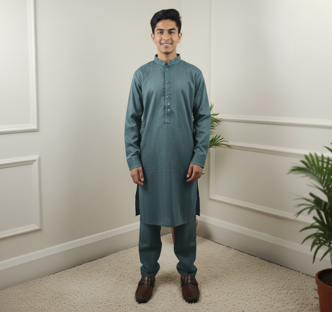 Boys Shalwar Kameez For EID And Special Occasion – Sea Green