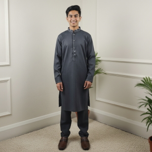 Boys Shalwar Kameez For EID And Special Occasion - Greyish Black