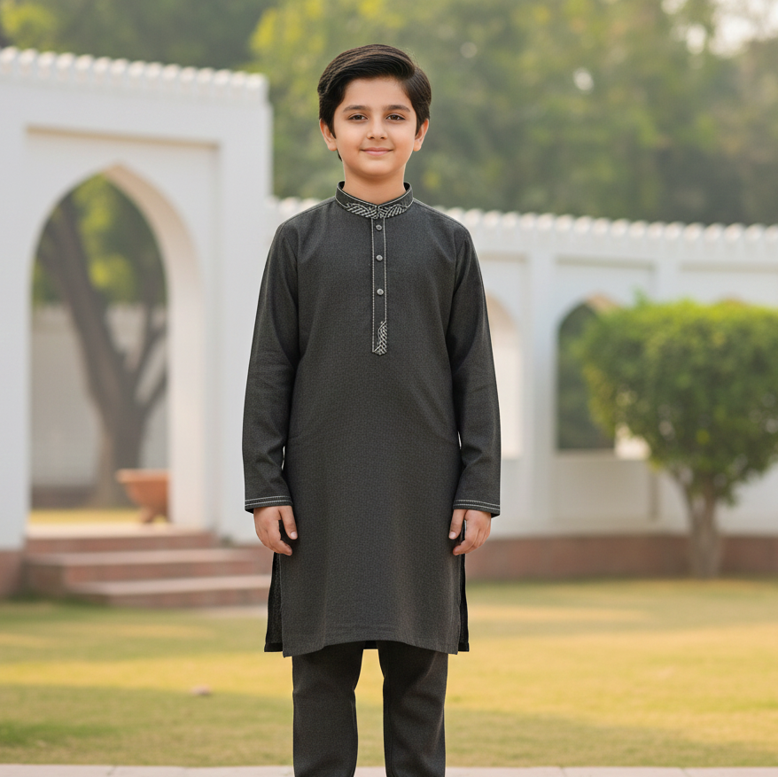 Pakistani Style Kids Shalwar Kameez - Eid Collection 2026 6 Pakistani style boy dress