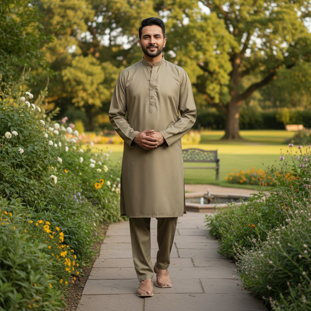 Pakistani Style Men's Shalwar Kameez - Eid Collection 2026 2 Pakistani Style Men's Shalwar Kameez - Eid Collection 2026 - Image 2