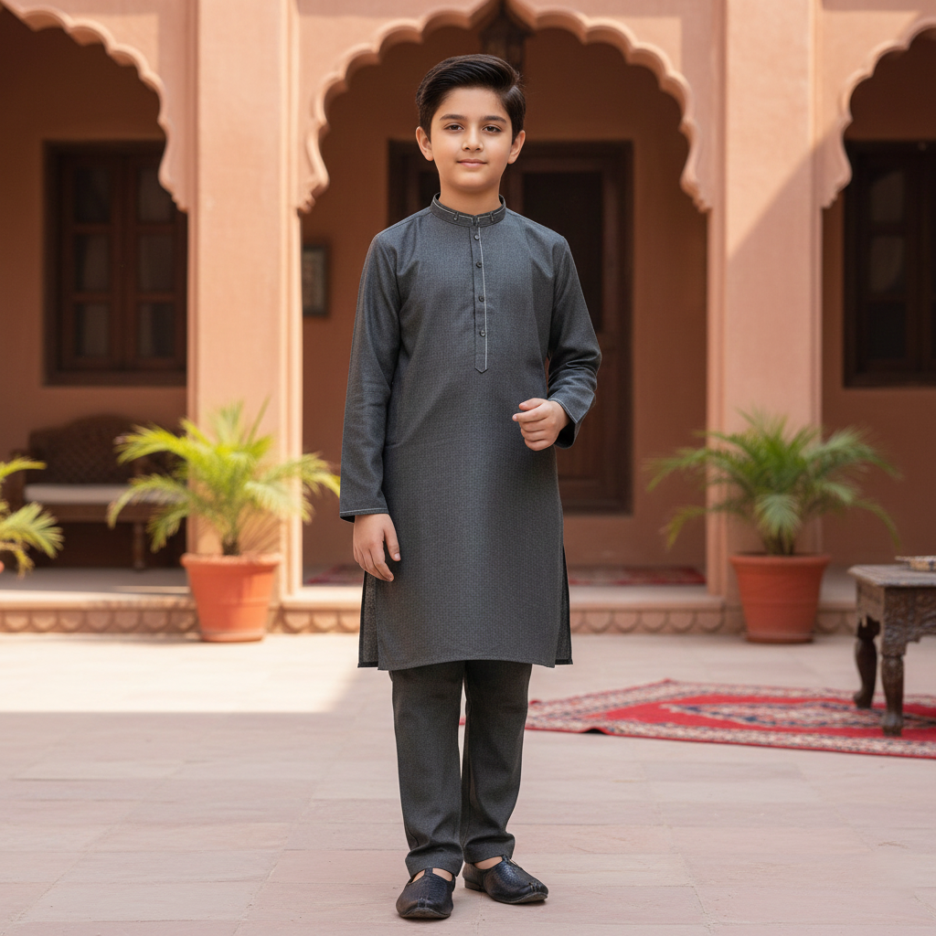 Pakistani Style Kids Shalwar Kameez - Eid Collection 2026 3 Pakistani style boy dress