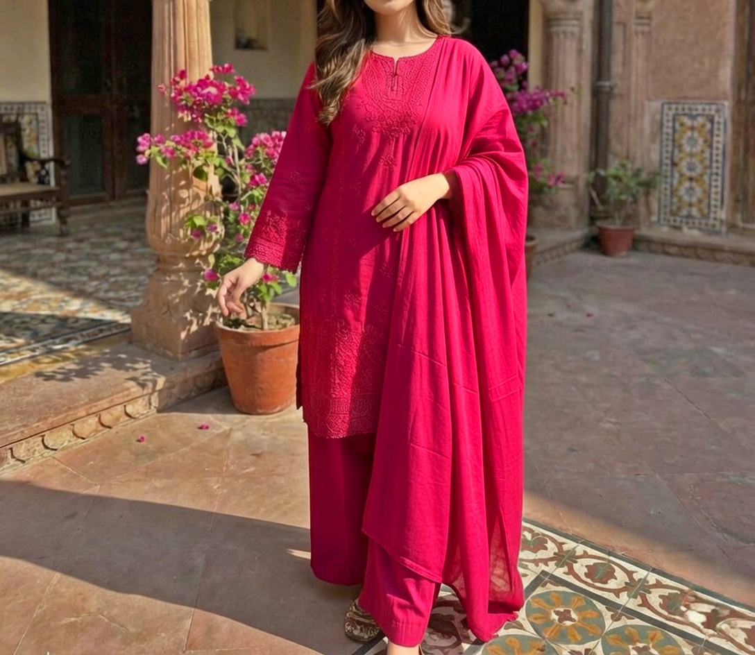 Pakistani 3 Piece Embroidered & Printed Suit – Women’s Eid Collection 2026