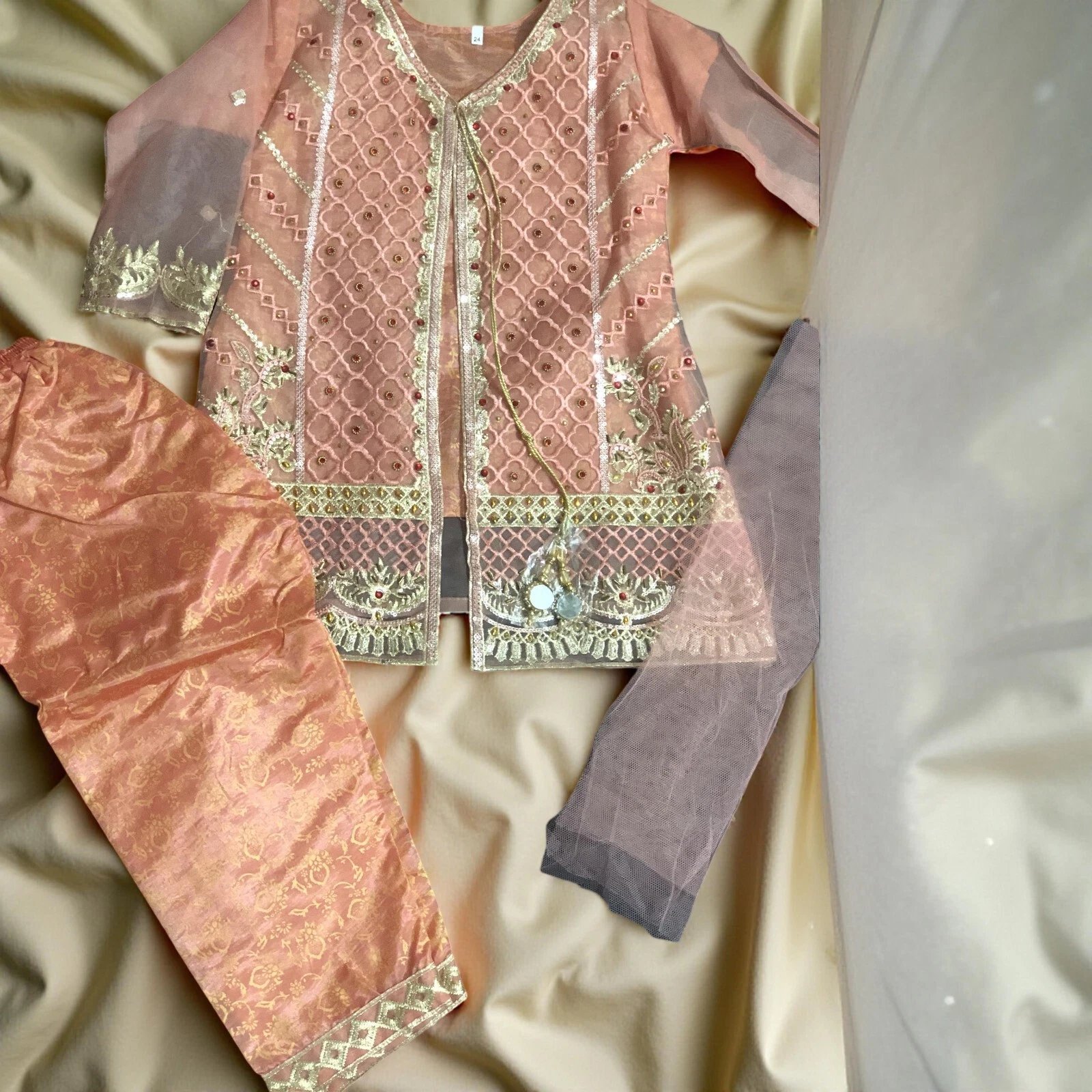 Organza Full Embroidery Angrakha Girl Suites For Eid Collection 2026 12 Organza Full Embroidery Angrakha Girl Suites For Eid Collection 2026 - Image 12