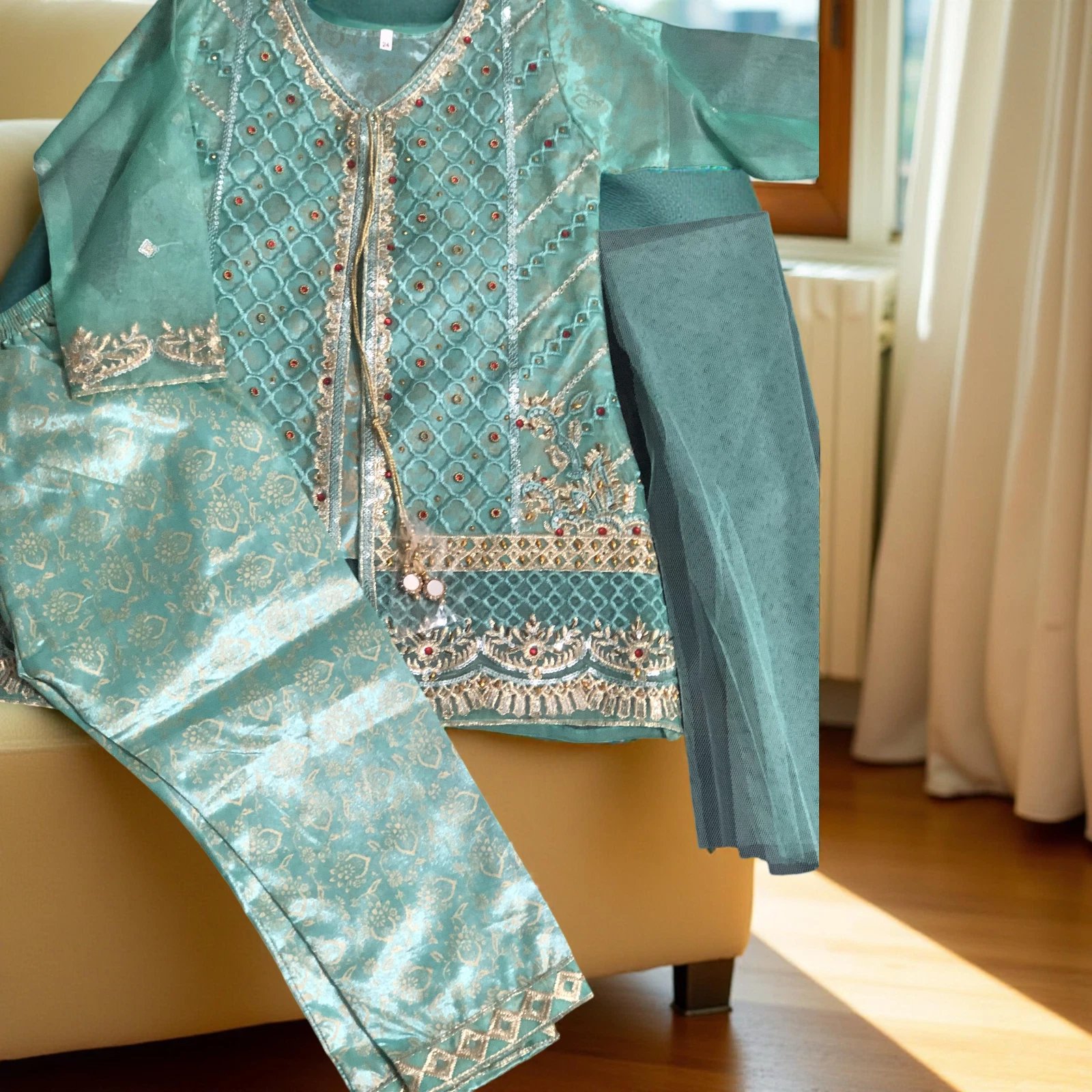 Organza Full Embroidery Angrakha Girl Suites For Eid Collection 2026 6 Organza Full Embroidery Angrakha Girl Suites For Eid Collection 2026 - Image 6