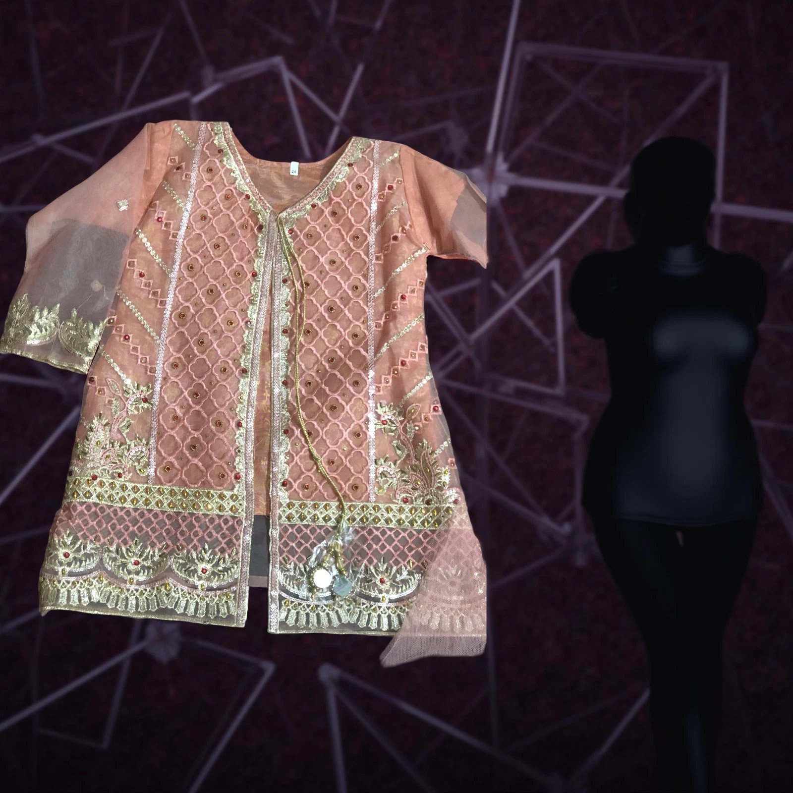 Organza Full Embroidery Angrakha Girl Suites For Eid Collection 2026 16 Organza Full Embroidery Angrakha Girl Suites For Eid Collection 2026 - Image 16