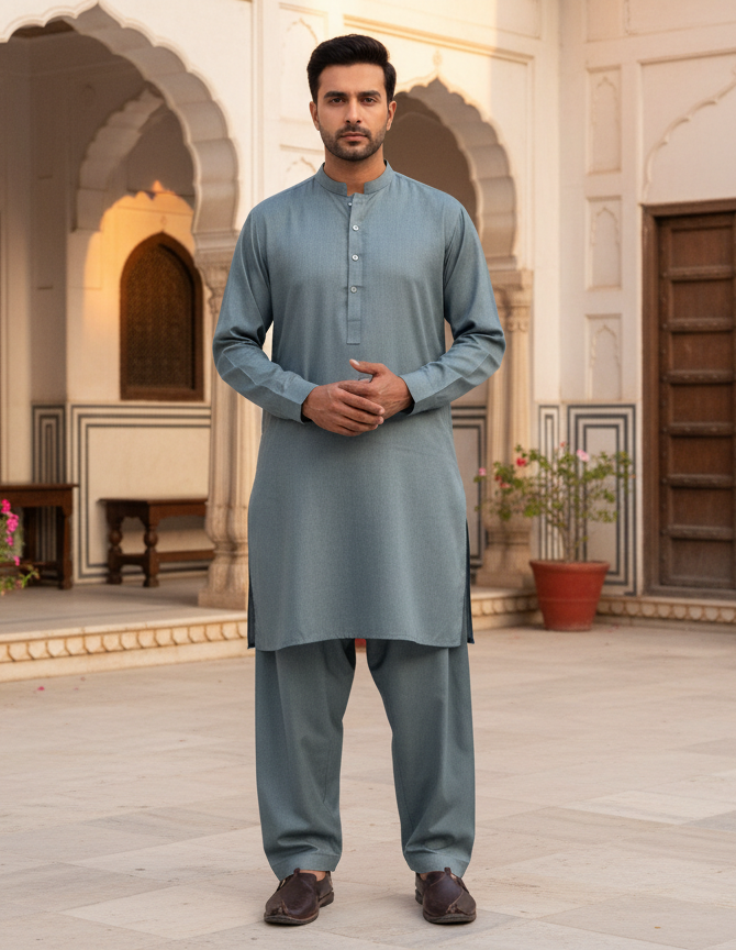 Pakistani Style Men's Shalwar Kameez - Eid Collection 2026 1 Pakistani Style Men's Shalwar Kameez - Eid Collection 2026