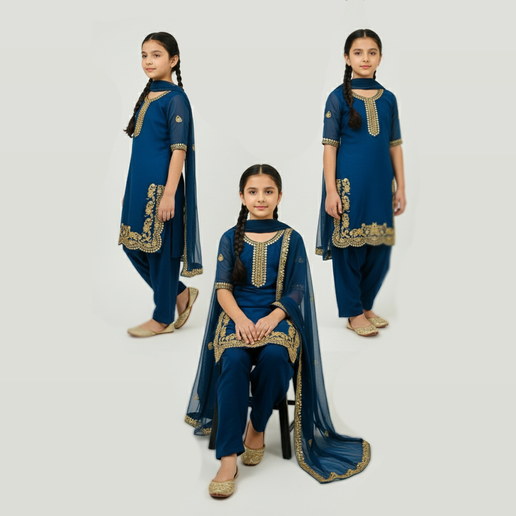 Asian Style 3-Piece Girls’ Suit Set | Eid Collection 2026 | London, UK