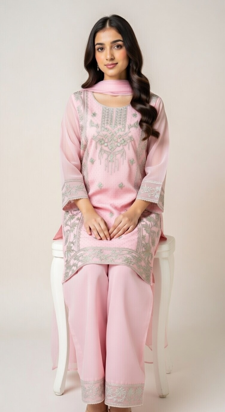 Asian Style 3-Piece Girls' Suit Set | Eid Collection 2026 | London, UK 7 Asian Style 3-Piece Girls' Suit Set | Eid Collection 2026 | London, UK - Image 7