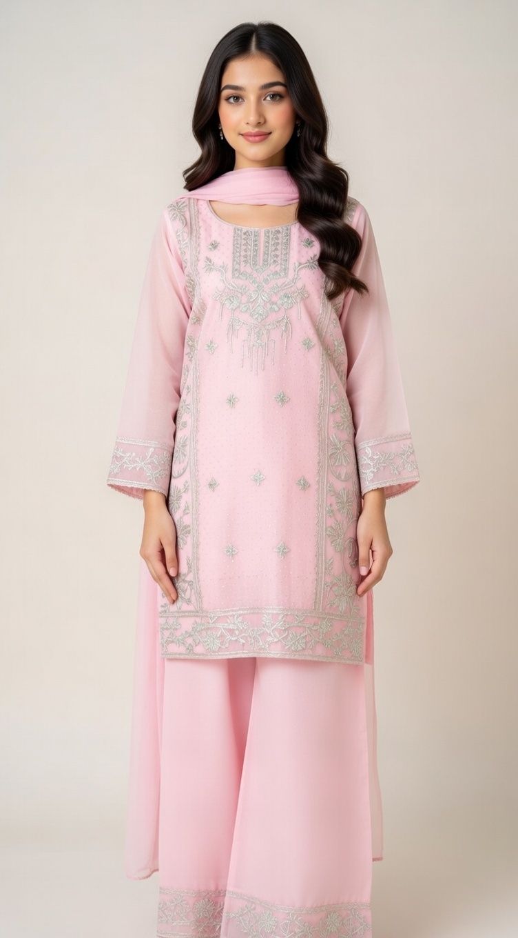 Asian Style 3-Piece Girls' Suit Set | Eid Collection 2026 | London, UK 6 Asian Style 3-Piece Girls' Suit Set | Eid Collection 2026 | London, UK - Image 6