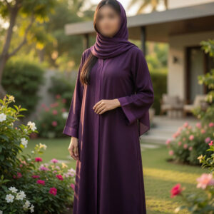 Traditional Pakistani Style Front-Open Abaya | Elegant Plain & Embroidered