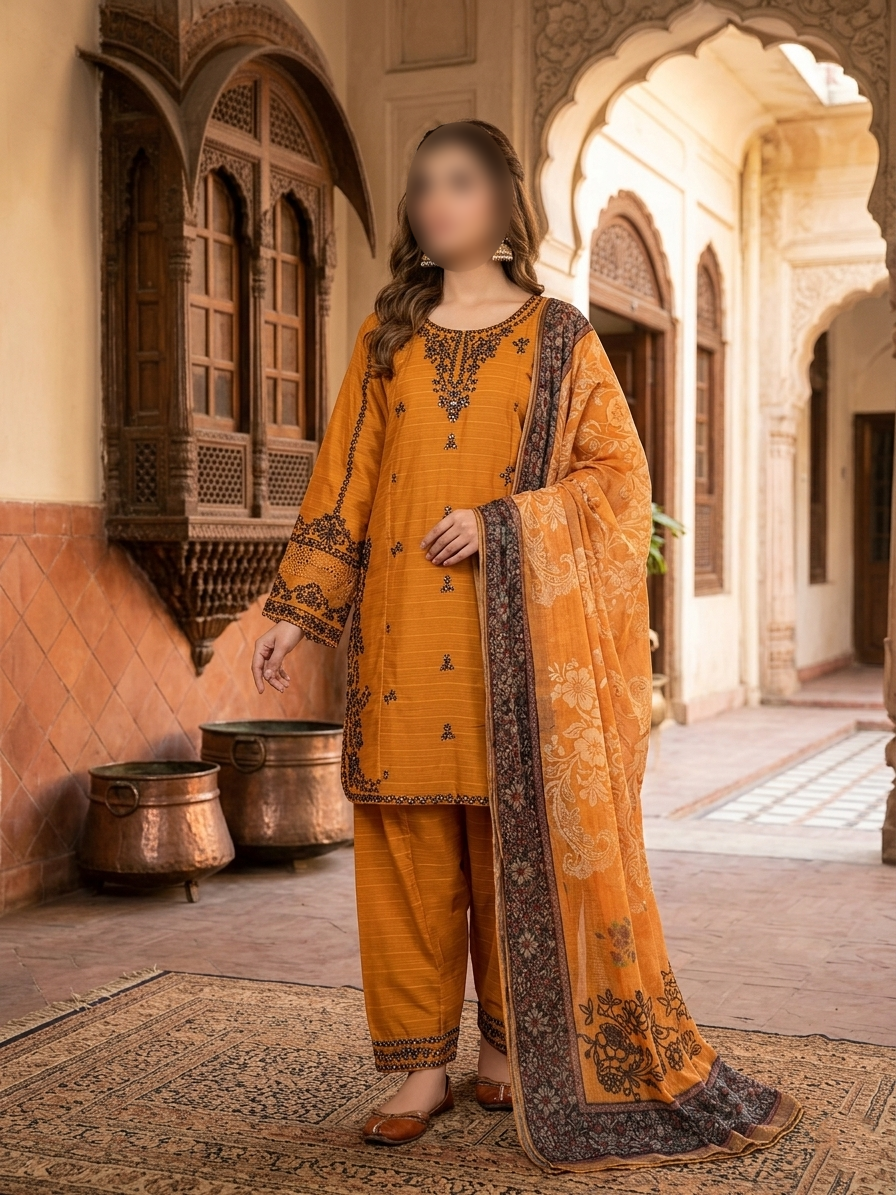 Asian Style Embroidery 3-Piece Women Suit Set | Eid Collection 2026 | London, UK