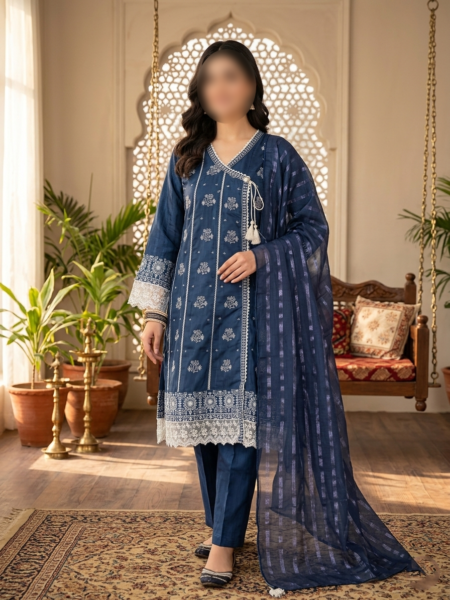 Asian Style Embroidery 3-Piece Women Suit Set | Eid Collection 2026 | London, UK 2 Asian Style Embroidery 3-Piece Women Suit Set | Eid Collection 2026 | London, UK - Image 2