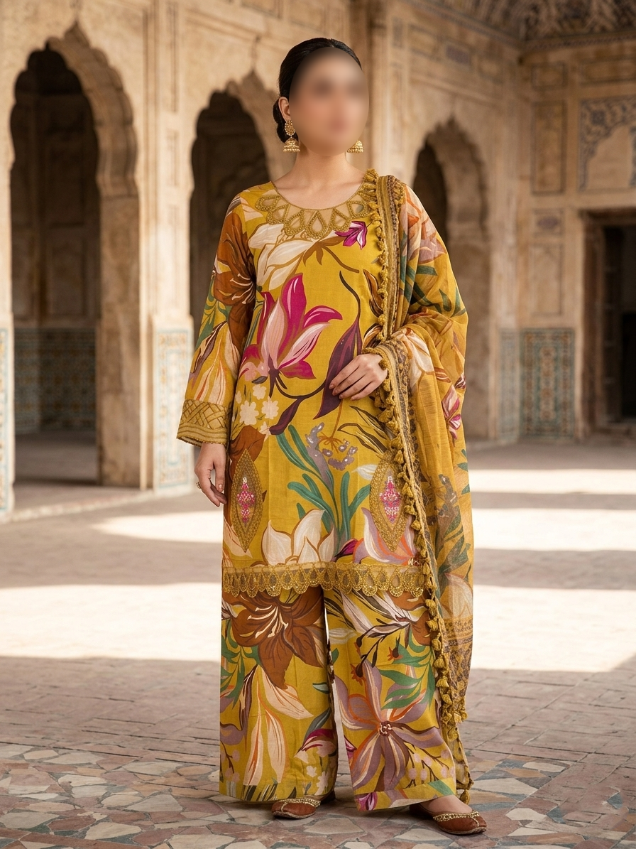 Asian Style Embroidery 3-Piece Women Suit Set | Eid Collection 2026 | London, UK