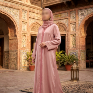 Traditional Pakistani Style Front-Open Abaya | Elegant Plain & Embroidered