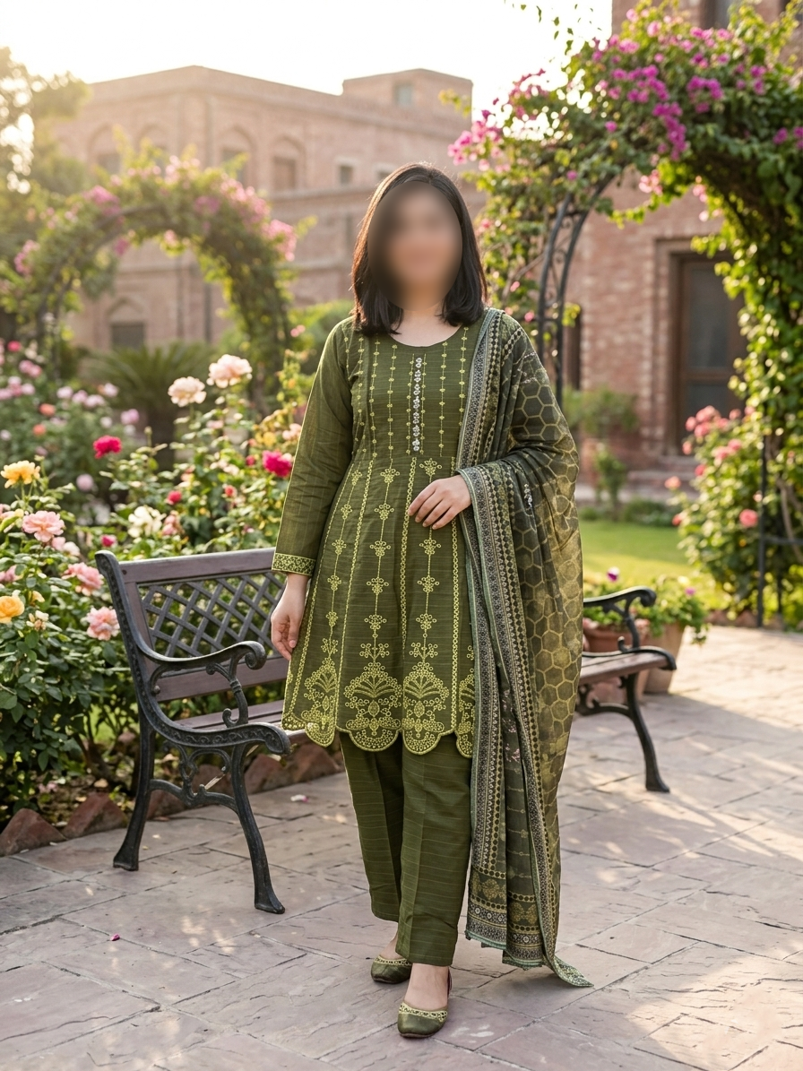 Asian Style Embroidery 3-Piece Women Suit Set | Eid Collection 2026 | London, UK 2 Asian Style Embroidery 3-Piece Women Suit Set | Eid Collection 2026 | London, UK - Image 2