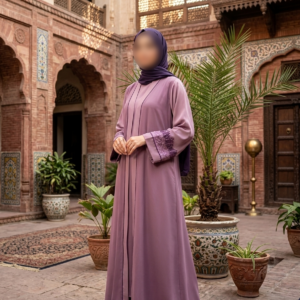 Traditional Pakistani Style Front-Open Abaya | Elegant Plain & Embroidered
