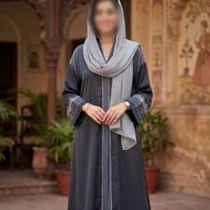 Traditional Pakistani Style Front-Open Abaya | Elegant Plain & Embroidered