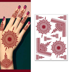 Mehndi Tattoo Stickers for Eid Holi Weddings Parties Festivals Traditional Design