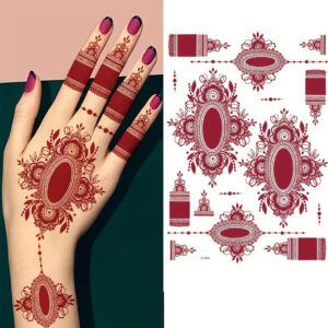 Mehndi Tattoo Stickers for Eid Holi Weddings Parties Festivals Traditional Design