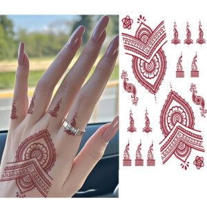 Mehndi Tattoo Stickers for Eid Holi Weddings Parties Festivals Traditional Design